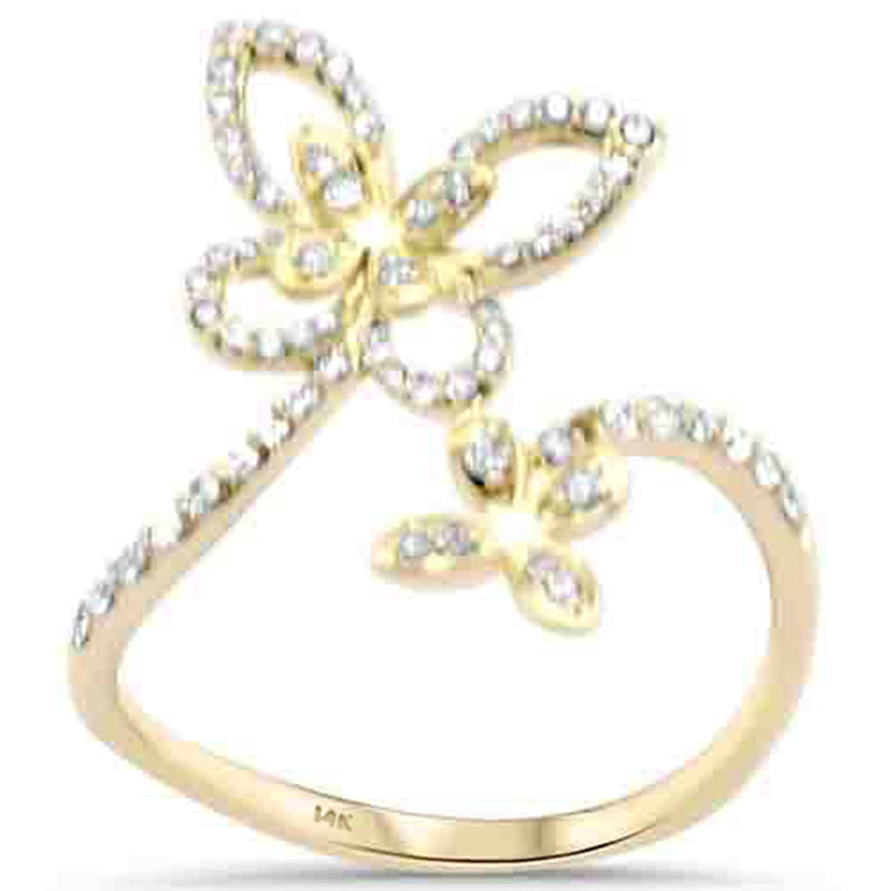 SPECIAL! .33ct G SI 14K Yellow Gold Diamond Butterfly Ring Size 6.5