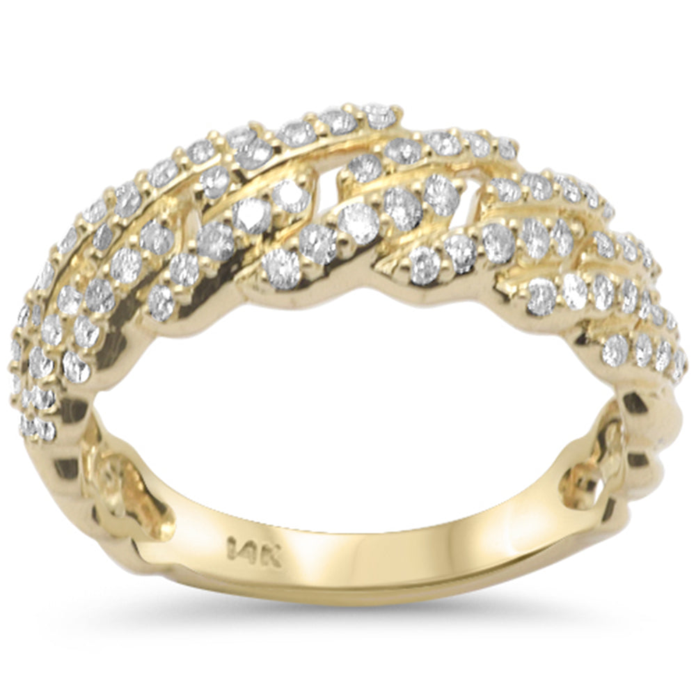 SPECIAL! .53ct G SI 14K Yellow Gold Diamond Cuban Band Ring Size 6.5