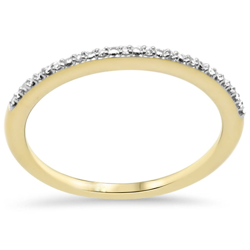.02ct G SI 10K Yellow Gold Diamond Stackable Band Ring Size 6.5