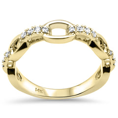 SPECIAL!.20ct G SI 14K Yellow Gold Diamond Link Band Ring Size 6.5