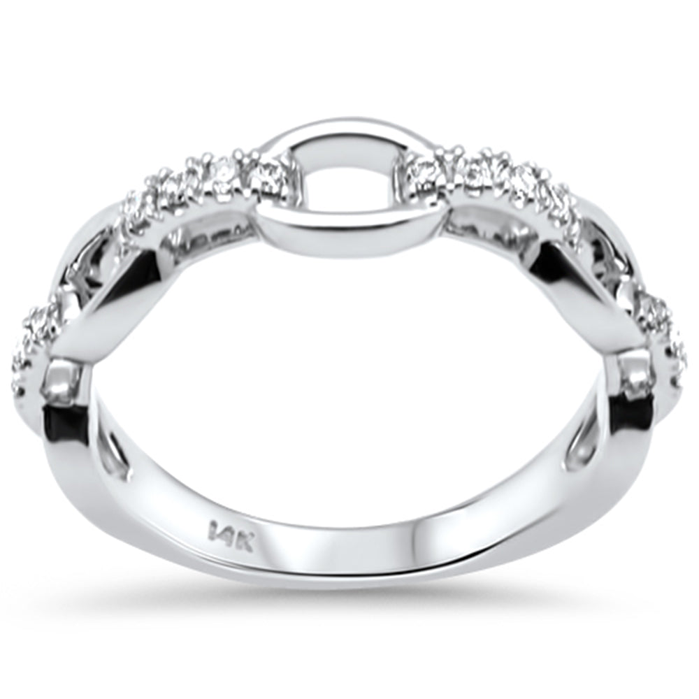 SPECIAL!.20ct G SI 14K White Gold Diamond Link Band Ring Size 6.5