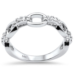 SPECIAL!.20ct G SI 14K White Gold Diamond Link Band Ring Size 6.5