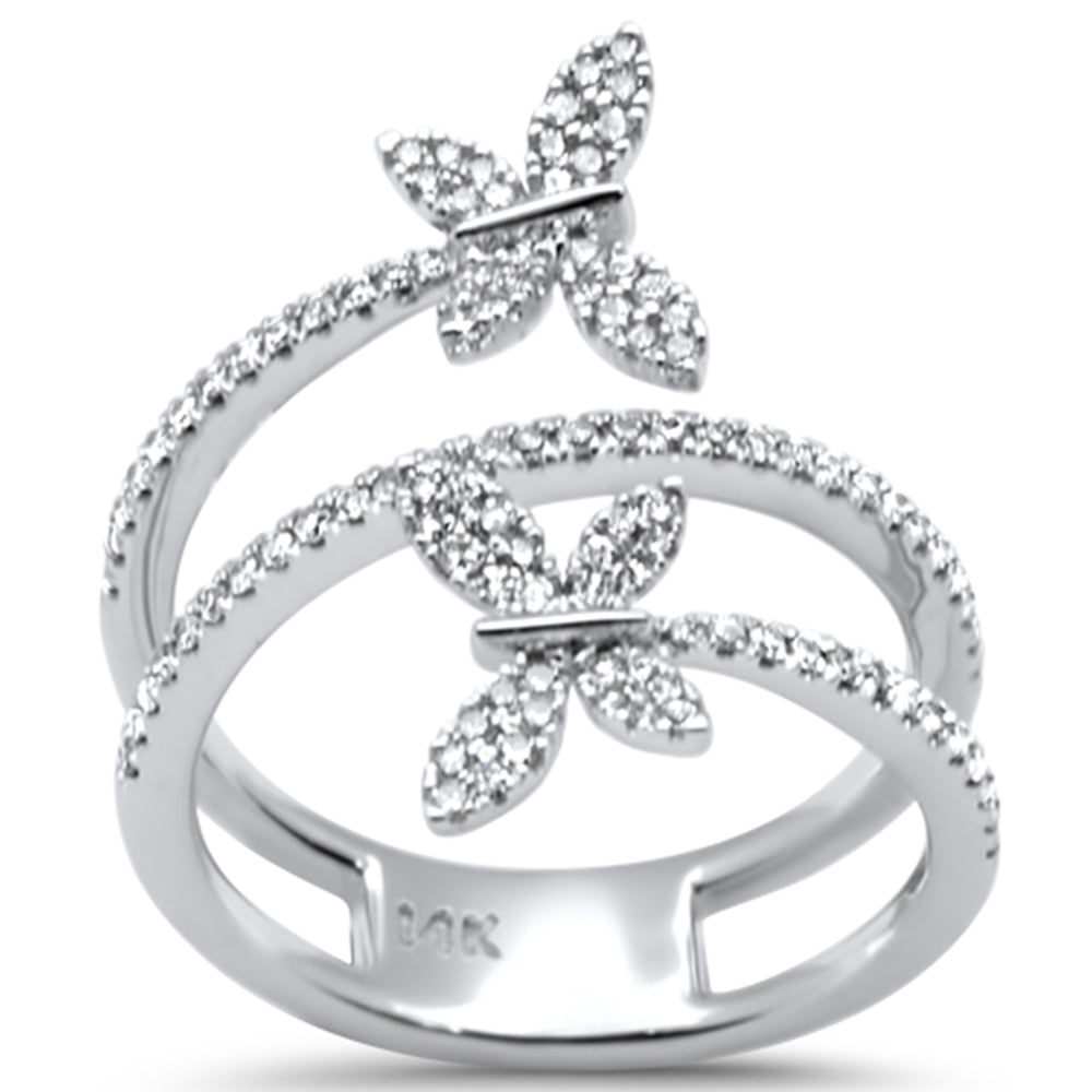 SPECIAL!.40ct G SI 14K White Gold Diamond Butterfly Wrap Around Ring Size 6.5