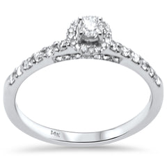 SPECIAL!.42ct G SI 14K White Gold Diamond Round Halo Engagement Ring Size 6.5
