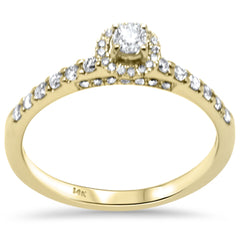 SPECIAL!.41ct G SI 14K Yellow Gold Diamond Round Halo Engagement Ring Size 6.5