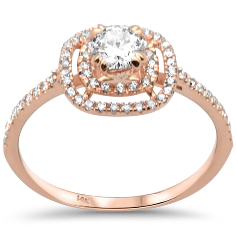 SPECIAL! .57ct G SI 14K Rose Gold Diamond Double Halo Engagement Ring  Size 6.5