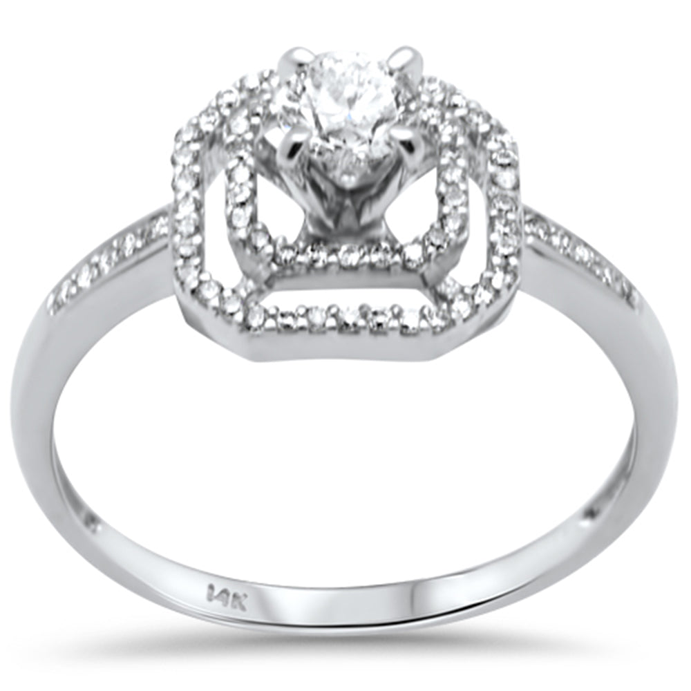 SPECIAL! .49ct G SI 14K White Gold Diamond Double Halo Engagement Ring  Size 6.5