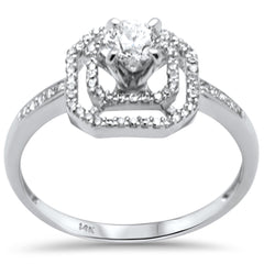 SPECIAL! .49ct G SI 14K White Gold Diamond Double Halo Engagement Ring  Size 6.5