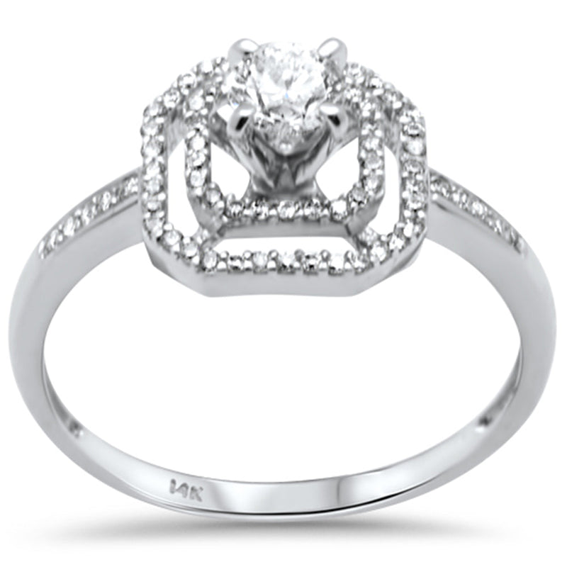 SPECIAL! .49ct G SI 14K White Gold Diamond Double Halo Engagement Ring  Size 6.5