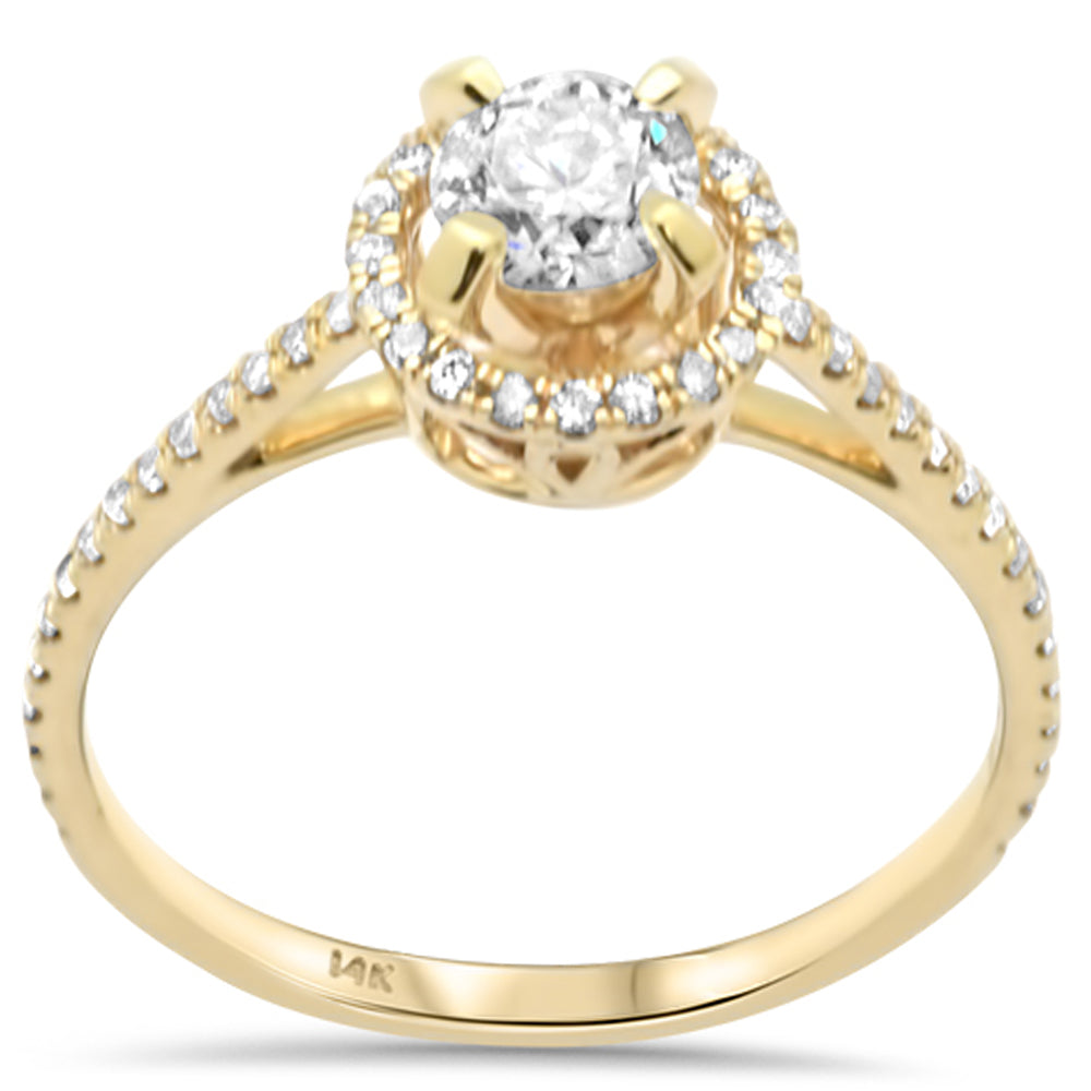 SPECIAL! .61ct G SI 14K Yellow Gold Diamond Halo Engagement Ring  Size 6.5