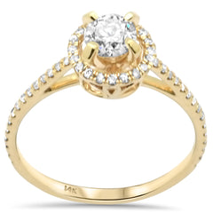 SPECIAL! .61ct G SI 14K Yellow Gold Diamond Halo Engagement Ring  Size 6.5