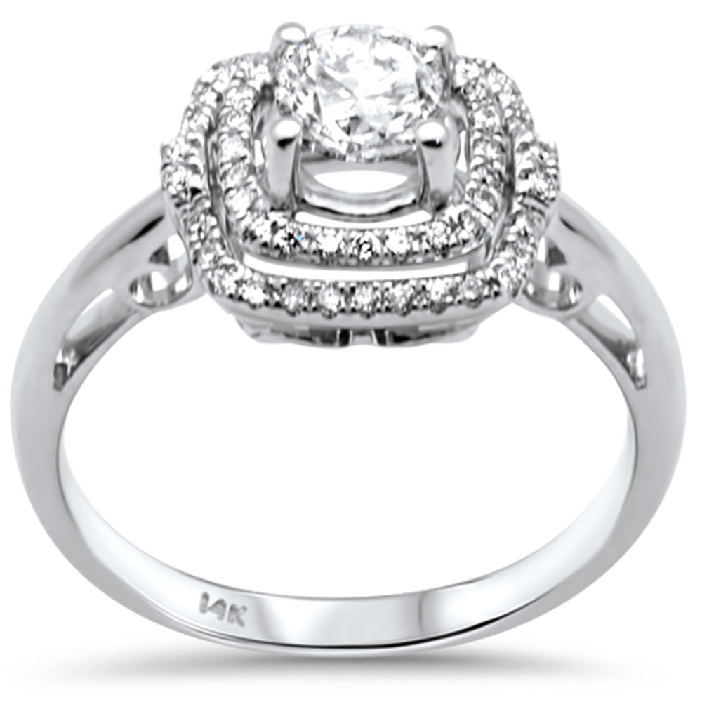 SPECIAL! .77ct G SI 14K White Gold Diamond Double Halo Engagement Ring  Size 6.5