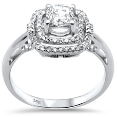 SPECIAL! .77ct G SI 14K White Gold Diamond Double Halo Engagement Ring  Size 6.5