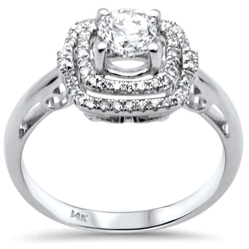 SPECIAL! .77ct G SI 14K White Gold Diamond Double Halo Engagement Ring  Size 6.5