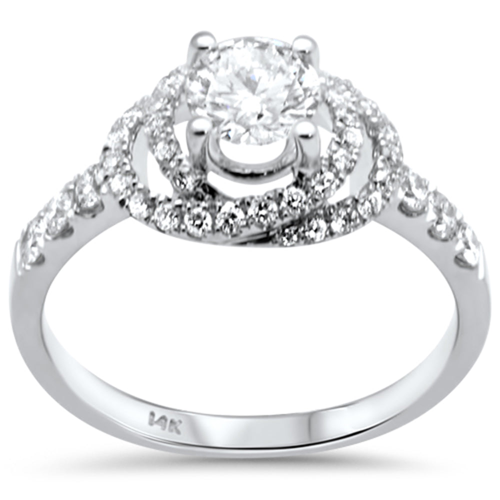 SPECIAL! 1.13ct G SI 14K White Gold Diamond Double Halo Engagement Ring  Size 6.5
