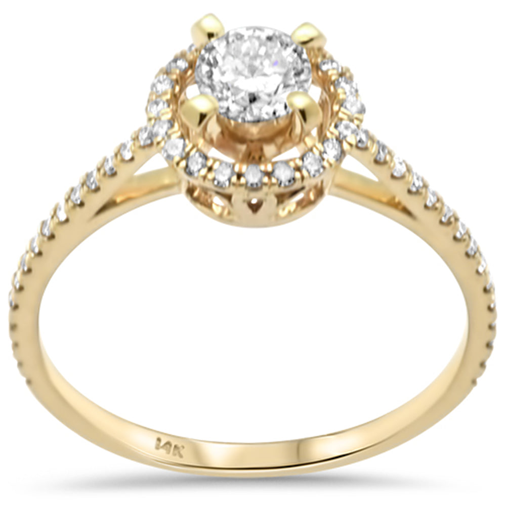 SPECIAL! .71ct G SI 14K Yellow Gold Diamond Halo Engagement Ring  Size 6.5