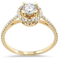 SPECIAL! .71ct G SI 14K Yellow Gold Diamond Halo Engagement Ring  Size 6.5