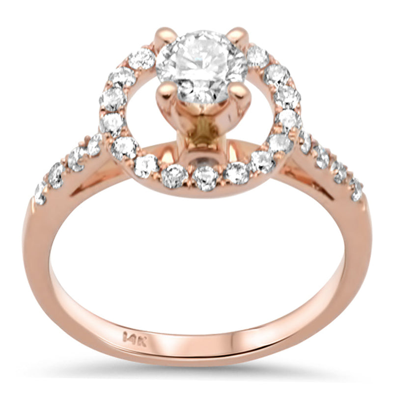 SPECIAL! 1.02ct G SI 14K Rose Gold Diamond Halo Engagement Ring  Size 6.5