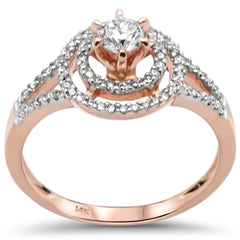 SPECIAL! .48ct G SI 14K Rose Gold Diamond Double Halo Engagement Ring  Size 6.5