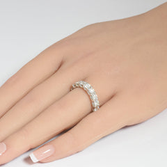 SPECIAL! 4.61ct G SI 14K White Gold Round Diamond Eternity Band Ring Size 6.5