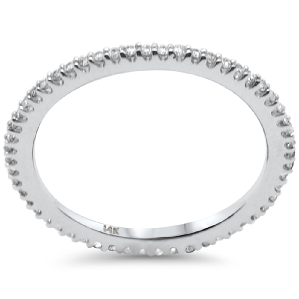 .21ct G SI 14K White Gold Diamond Thin Stackable Wedding Band Ring Size 6