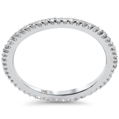 .21ct G SI 14K White Gold Diamond Thin Stackable Wedding Band Ring Size 6