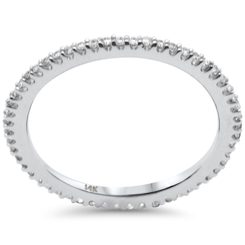 .21ct G SI 14K White Gold Diamond Thin Stackable Wedding Band Ring Size 6