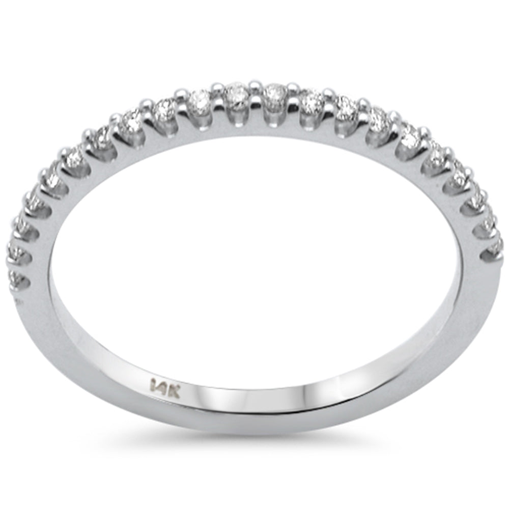 .18ct G SI 14K White Gold Diamond Thin Stackable Wedding Band Ring Size 6.5