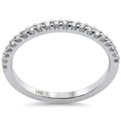 .18ct G SI 14K White Gold Diamond Thin Stackable Wedding Band Ring Size 6.5