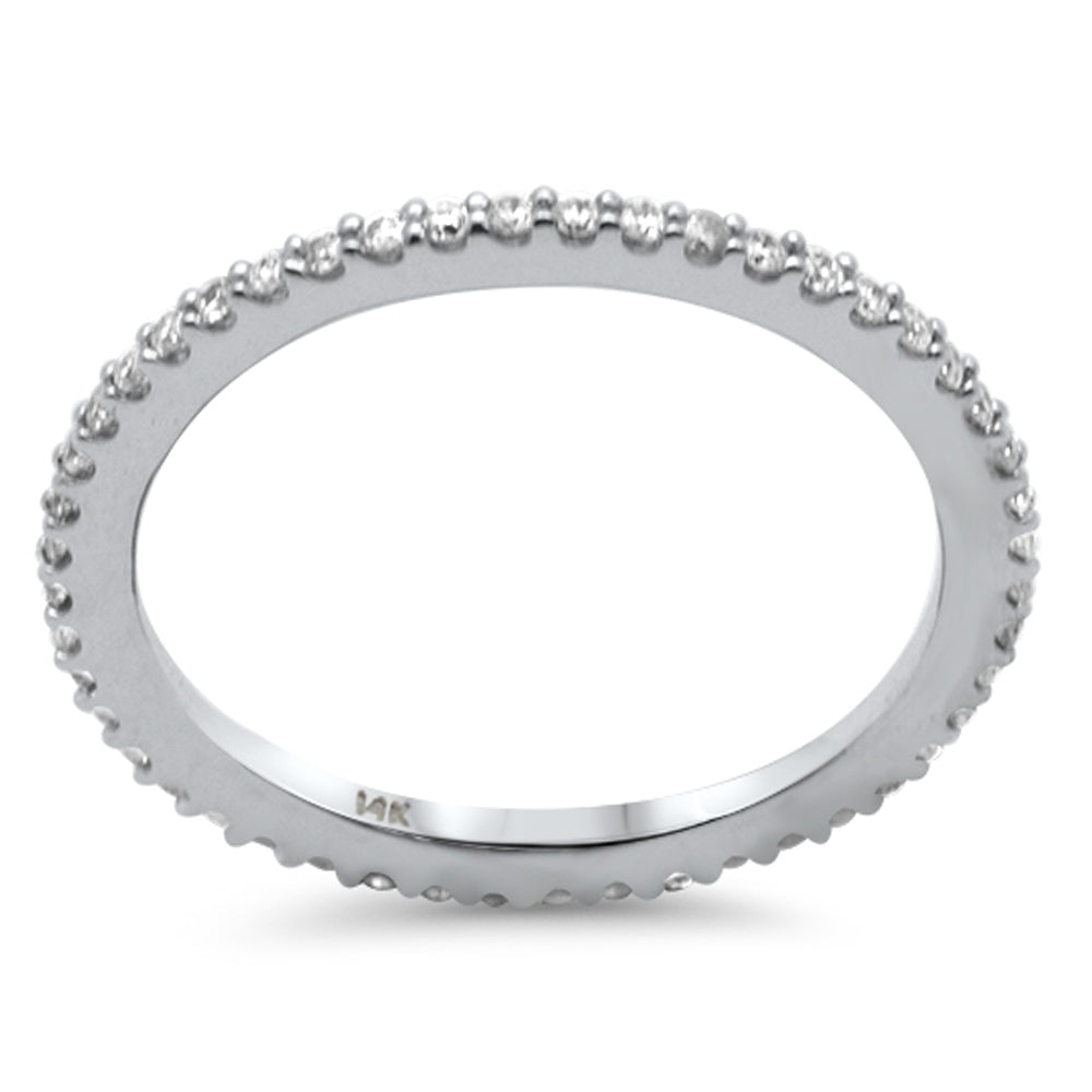 .20ct G SI 14K White Gold Diamond Thin Stackable Wedding Band Ring Size 6