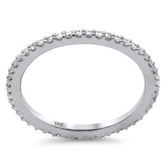 .20ct G SI 14K White Gold Diamond Thin Stackable Wedding Band Ring Size 6