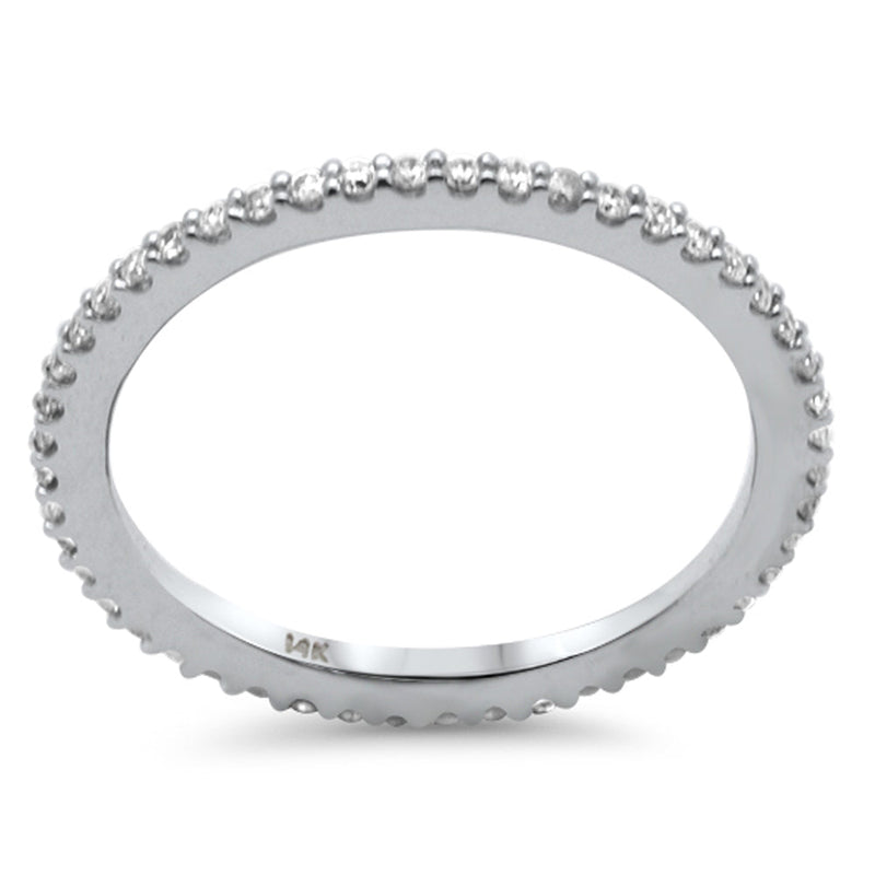 .20ct G SI 14K White Gold Diamond Thin Stackable Wedding Band Ring Size 6