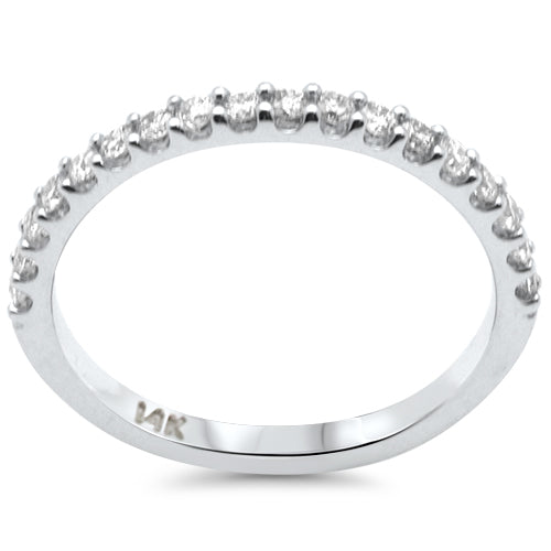 SPECIAL! .34ct G SI 14K White Gold Diamond Thin Stackable Wedding Band Ring Size 6.5