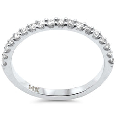 SPECIAL! .34ct G SI 14K White Gold Diamond Thin Stackable Wedding Band Ring Size 6.5