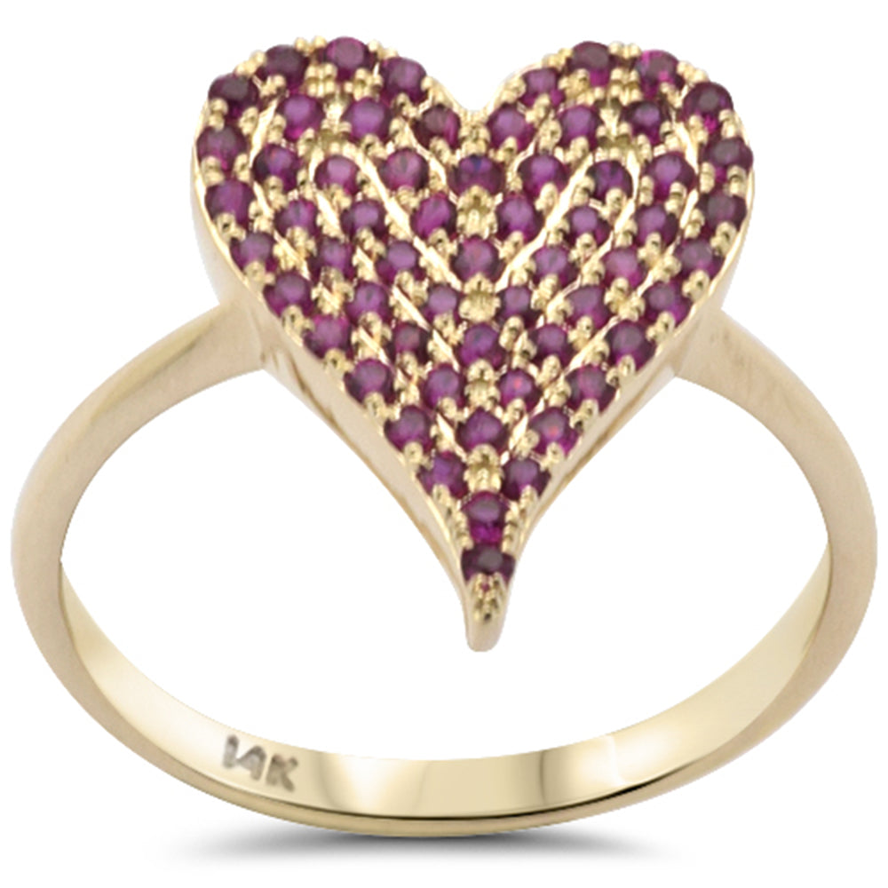 SPECIAL! .50ct G SI 14K Yellow Gold Ruby Gemstones Heart Ring  Size 6.5