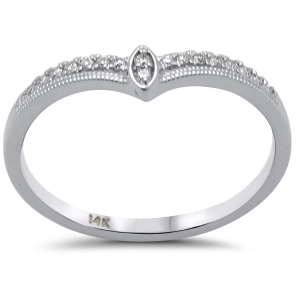 .08ct G SI 14K White Gold Diamond Stackable Ring Band Size 6.5
