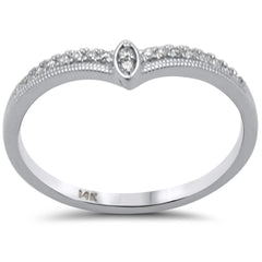 .08ct G SI 14K White Gold Diamond Stackable Ring Band Size 6.5