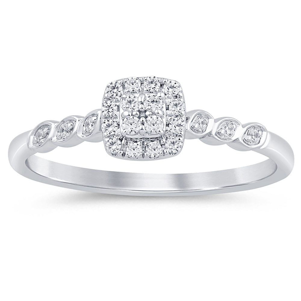 SPECIAL! .13ct G SI 14K White Gold Diamond Engagement Ring Size 6.5