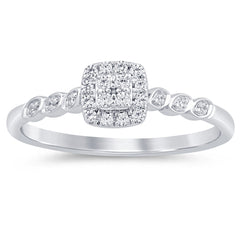 SPECIAL! .13ct G SI 14K White Gold Diamond Engagement Ring Size 6.5
