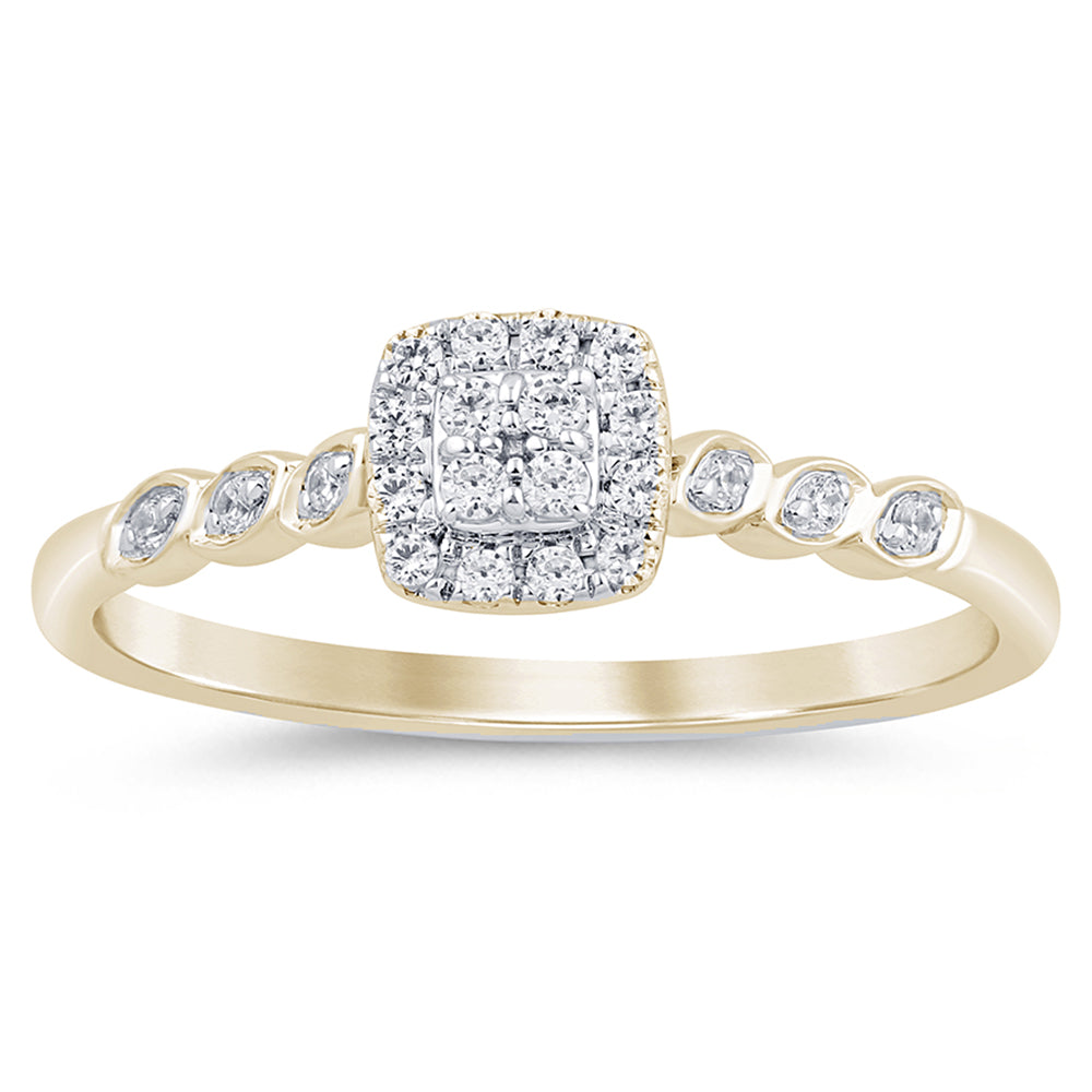 SPECIAL! .14ct G SI 14K Yellow Gold Diamond Engagement Ring Size 6.5