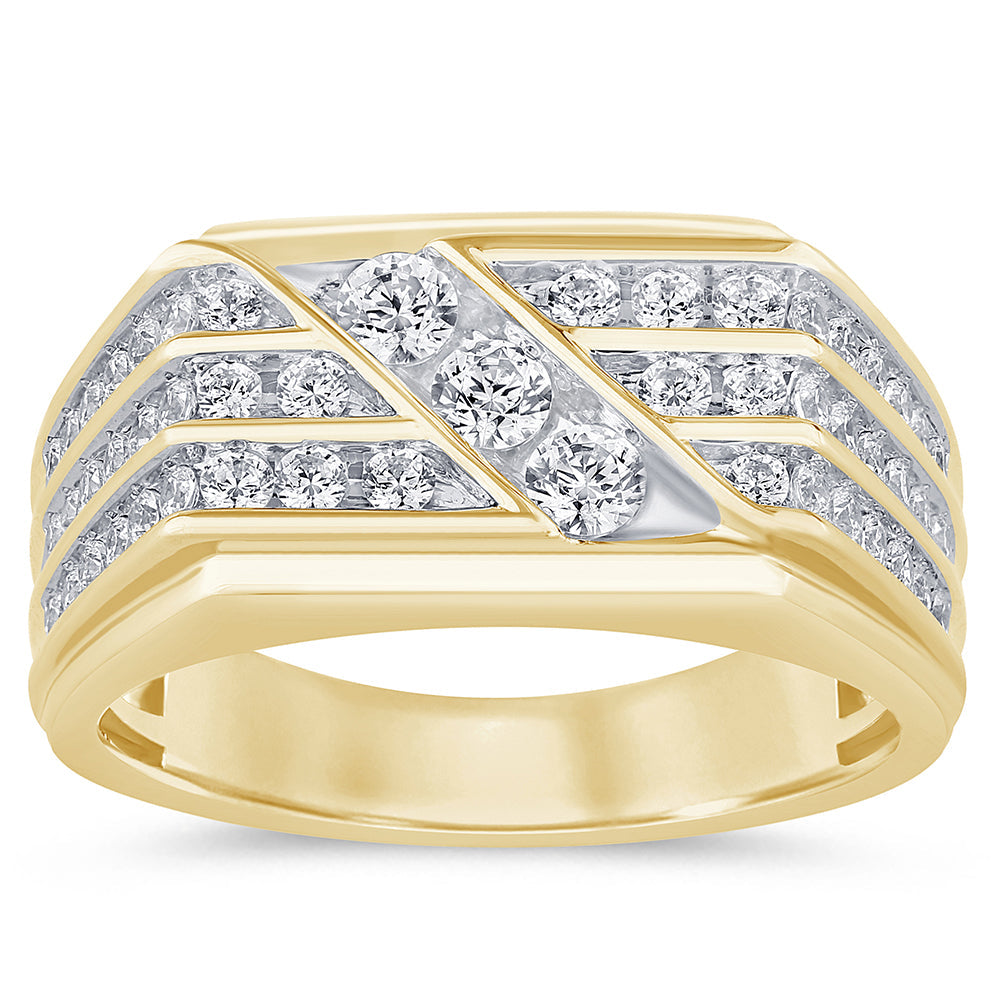 SPECIAL! .96ct G SI 14K Yellow Gold Diamond Men's Band Ring Size 10