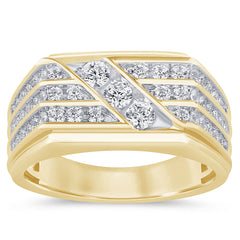 SPECIAL! .96ct G SI 14K Yellow Gold Diamond Men's Band Ring Size 10