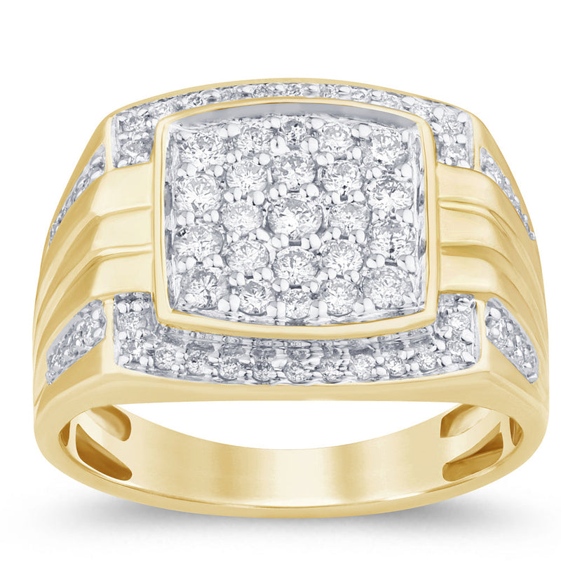 SPECIAL! .97ct G SI 14K Yellow Gold Diamond Men's Band Ring Size 10