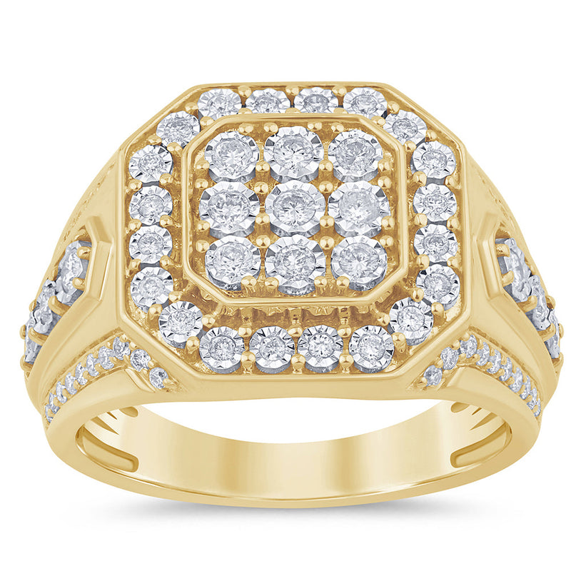 SPECIAL! .72ct G SI 14K Yellow Gold Diamond Men's Band Ring Size 10