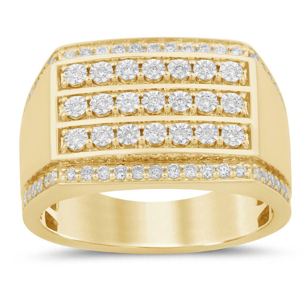 SPECIAL! .52ct G SI 14K Yellow Gold Diamond Men's Band Ring Size 10