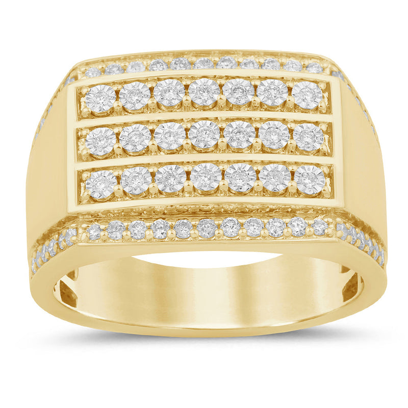 SPECIAL! .52ct G SI 14K Yellow Gold Diamond Men's Band Ring Size 10