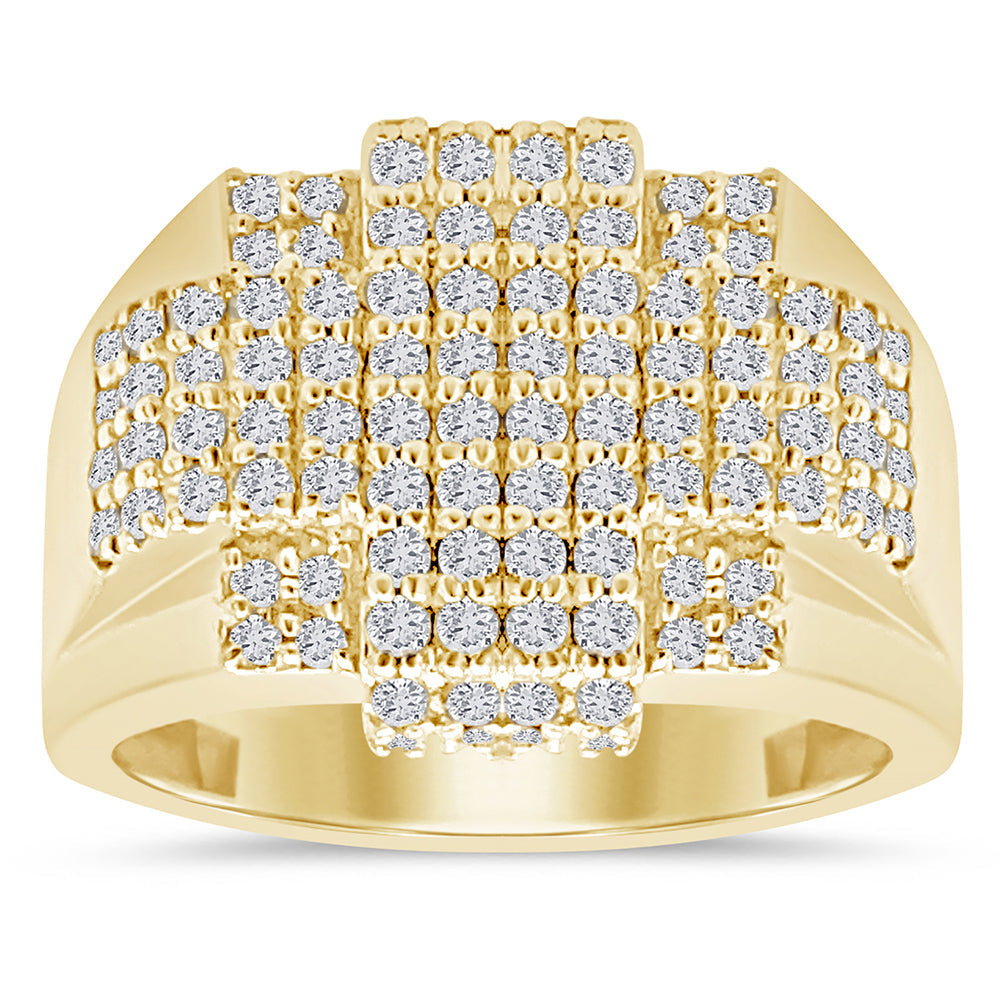 SPECIAL! 1.24ct G SI 14K Yellow Gold Diamond Men's Band Ring Size 10