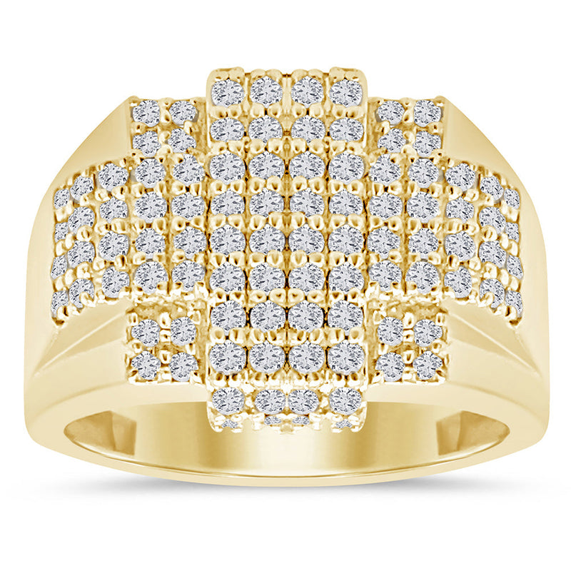 SPECIAL! 1.24ct G SI 14K Yellow Gold Diamond Men's Band Ring Size 10