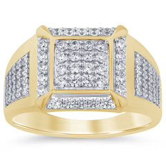 SPECIAL!1.00ct G SI 14K Yellow Gold Diamond Men's Band Ring Size 10