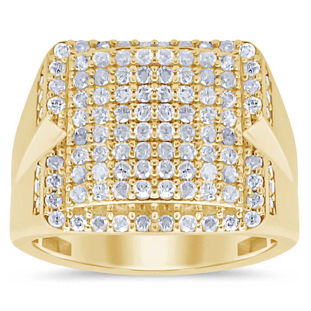 SPECIAL! 1.32ct G SI 14K Yellow Gold Diamond Mens Band Ring Size 10